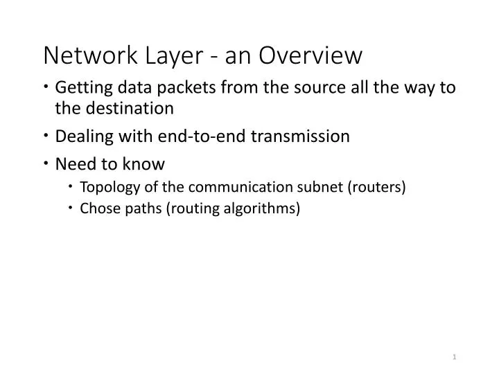 network layer an overview