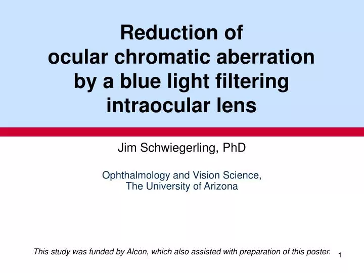 reduction of ocular chromatic aberration by a blue light filtering intraocular lens