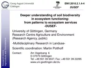 Deeper understanding of soil biodiversity in ecosystem functioning: