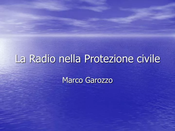 la radio nella protezione civile