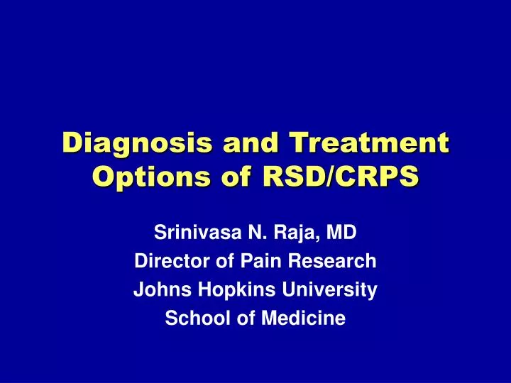 diagnosis and treatment options of rsd crps