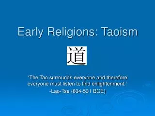 Early Religions: Taoism