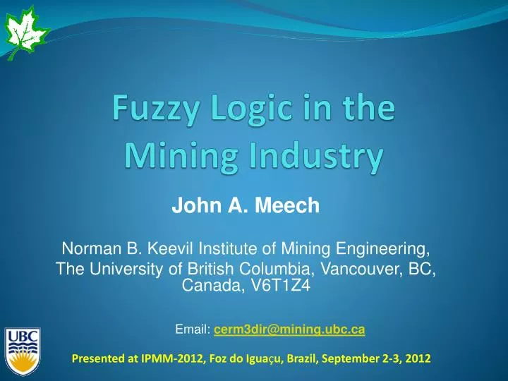 fuzzy logic in the mining industry