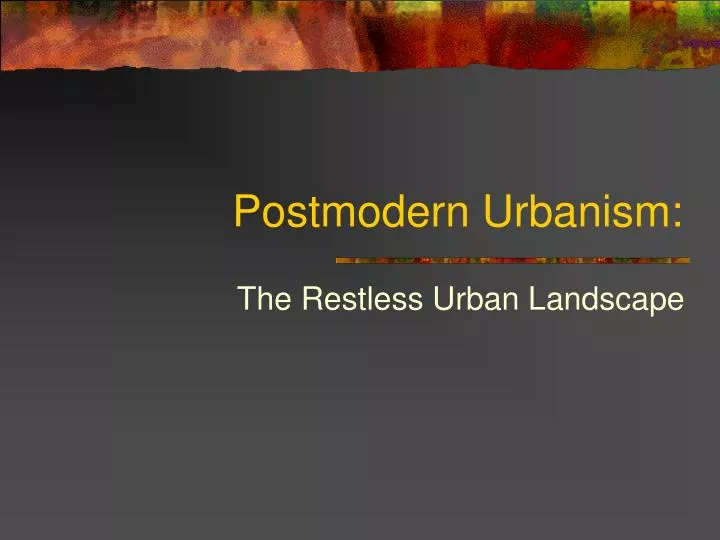 postmodern urbanism