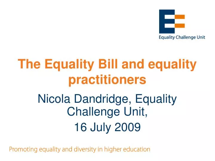 the equality bill and equality practitioners