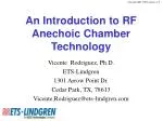 An Introduction to RF Anechoic Chamber Technology