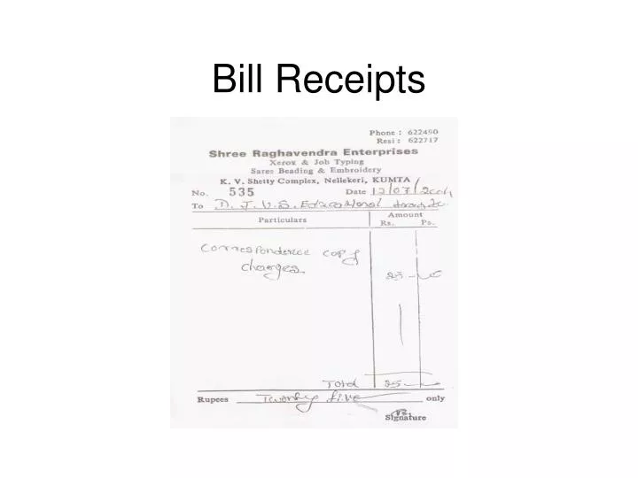 bill receipts