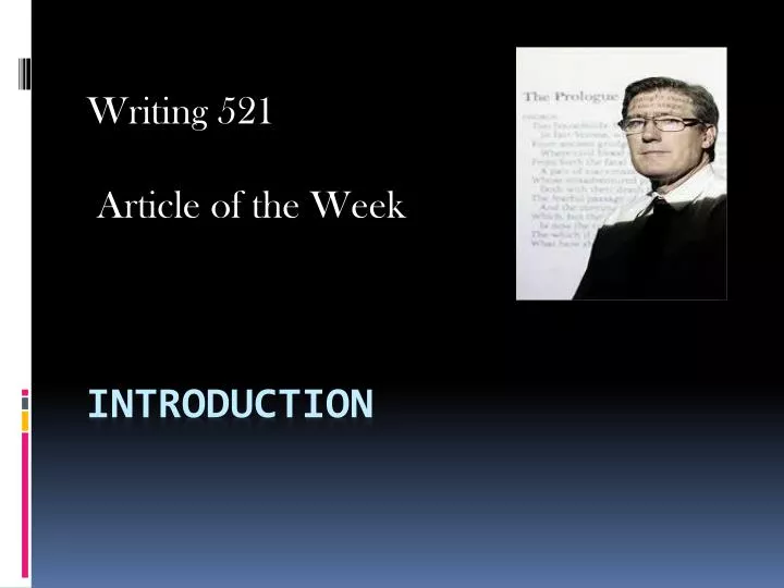 writing 521 article of the week
