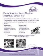 Preparticipation Sports Physicals 2012/2013 School Year - slide 1