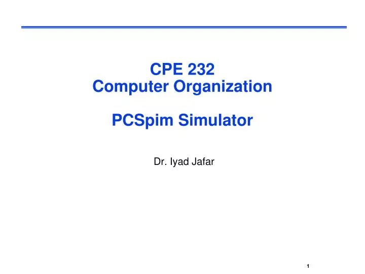 cpe 232 computer organization pcspim simulator