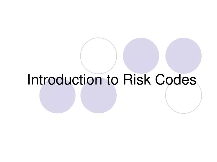introduction to risk codes