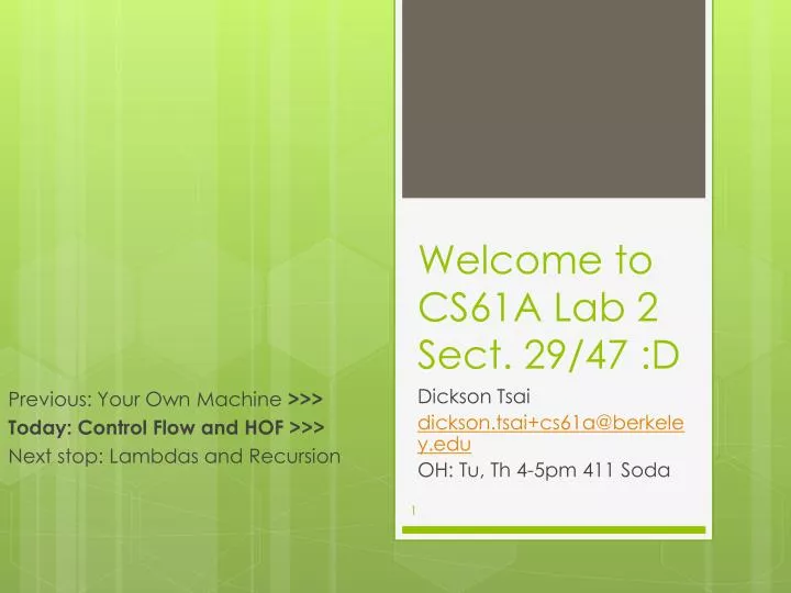 welcome to cs61a lab 2 sect 29 47 d