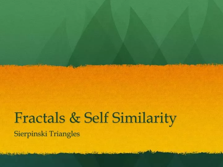fractals self similarity