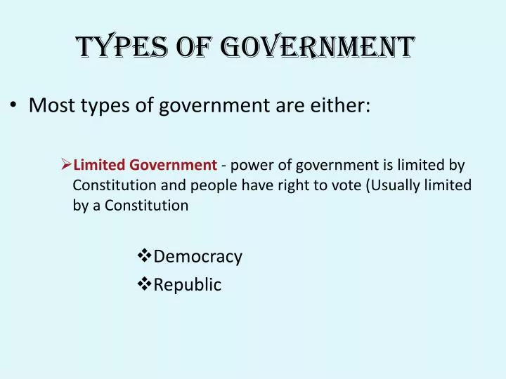 types of government