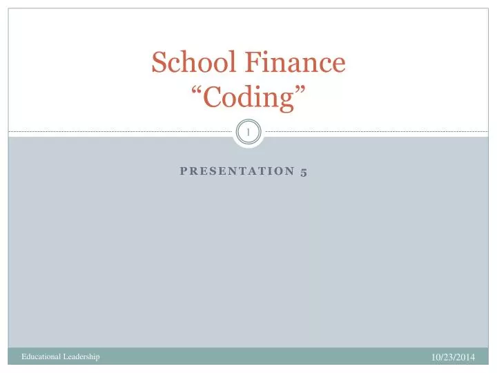 school finance coding
