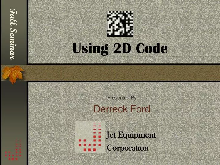 using 2d code