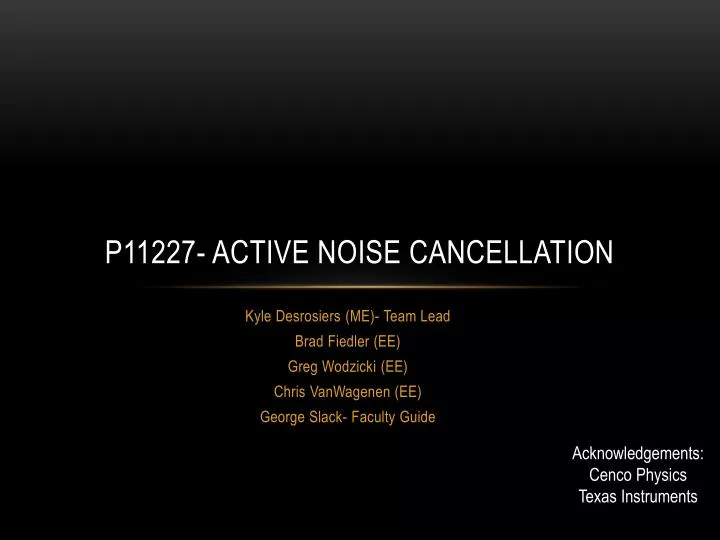 p11227 active noise cancellation