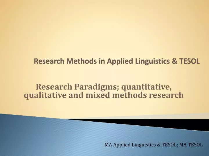 research methods in applied linguistics tesol