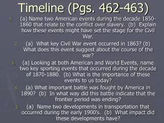 Timeline (Pgs. 462-463)