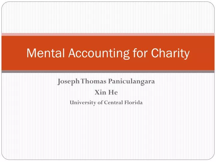 mental accounting for charity