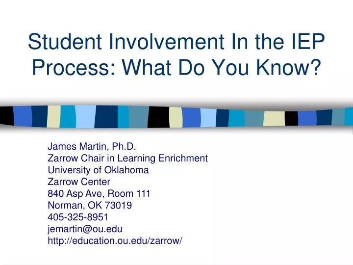 student involvement in the iep process what do you know