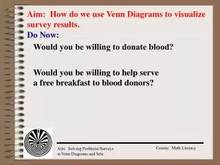 Aim: How do we use Venn Diagrams to visualize survey results.