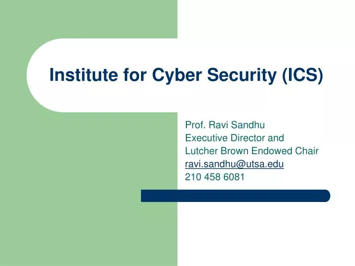 institute for cyber security ics