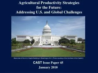 Agricultural Productivity Strategies for the Future: Addressing U.S. and Global Challenges