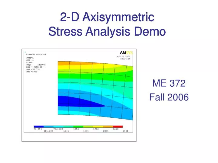 2 d axisymmetric stress analysis demo