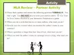 Engaging in MLA Citation Practice: Partner Activity and Reflection - slide 1