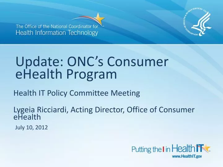 update onc s consumer ehealth program