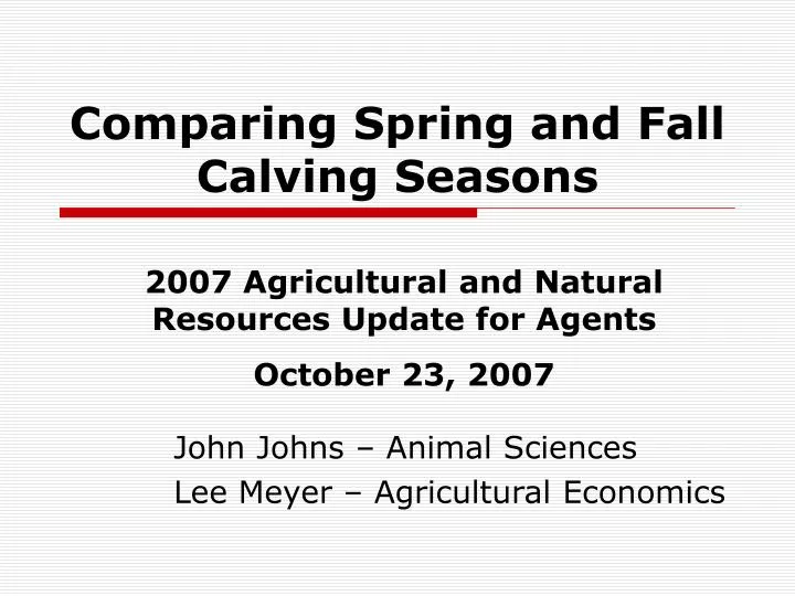 comparing spring and fall calving seasons