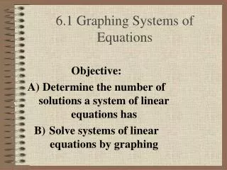 6.1 Graphing Systems of Equations