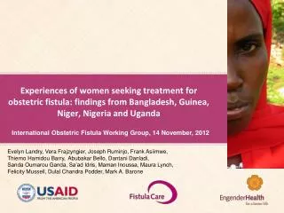 International Obstetric Fistula Working Group, 14 November, 2012