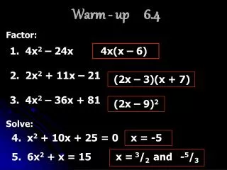 Warm - up 6.4