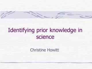 Identifying prior knowledge in science