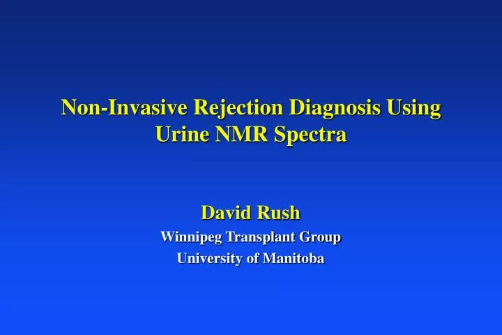 non invasive rejection diagnosis using urine nmr spectra