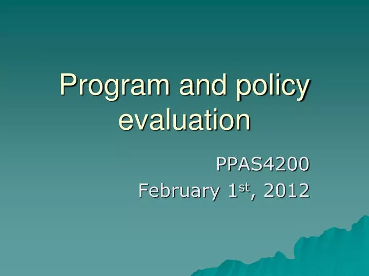 program and policy evaluation