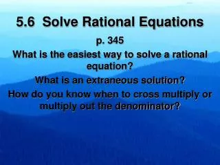 5.6 Solve Rational Equations