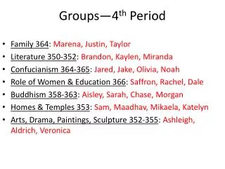 Groups—4 th Period