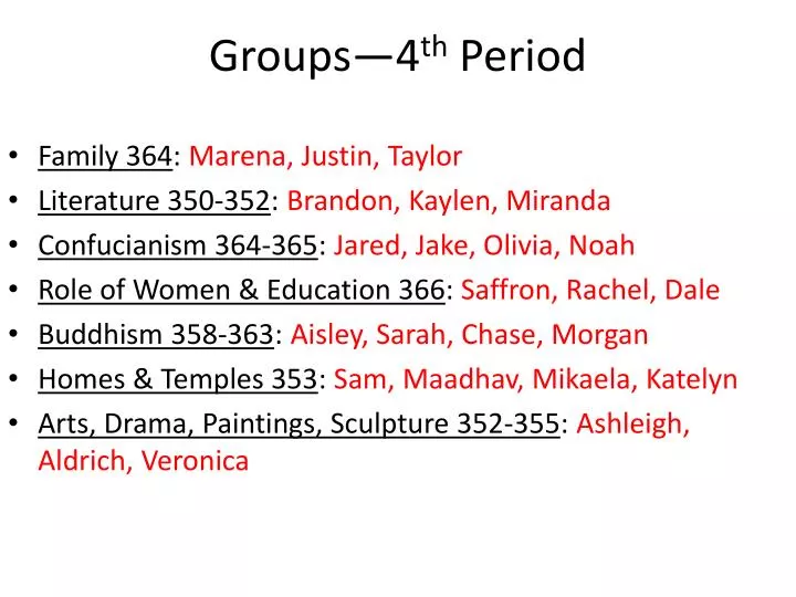 groups 4 th period
