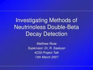 Investigating Methods of Neutrinoless Double-Beta Decay Detection