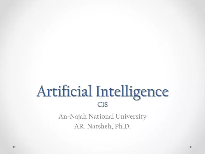 artificial intelligence cis