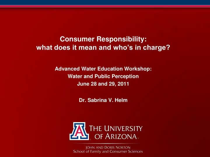 consumer responsibility what does it mean and who s in charge