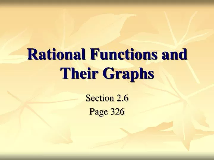 rational functions and their graphs