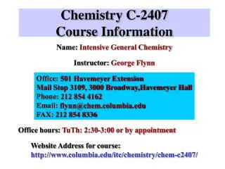 Chemistry C-2407 Course Information