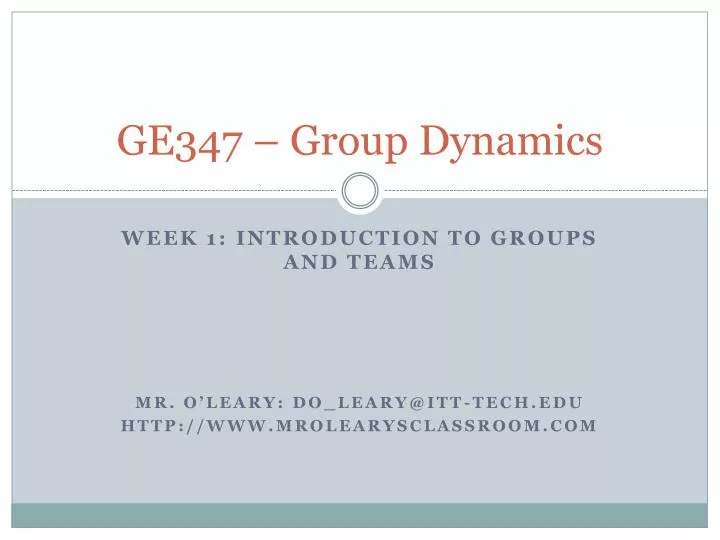 ge347 group dynamics