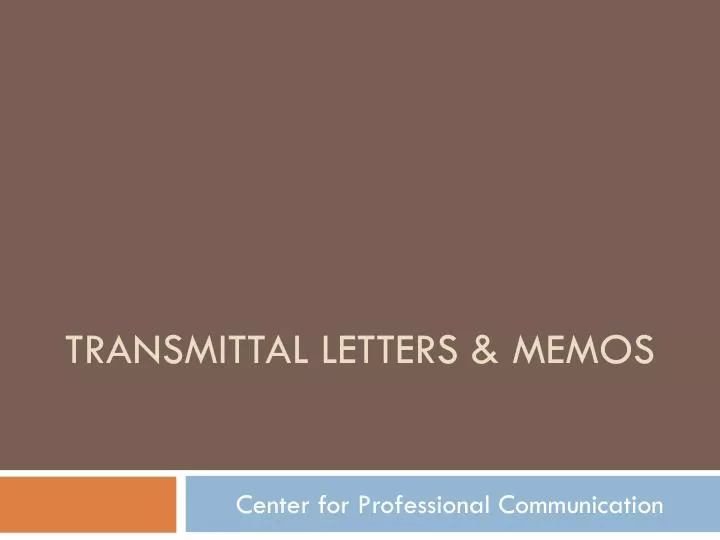 transmittal letters memos