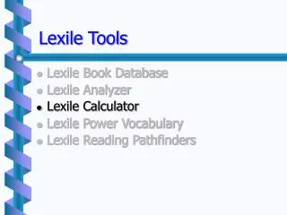 Lexile Tools