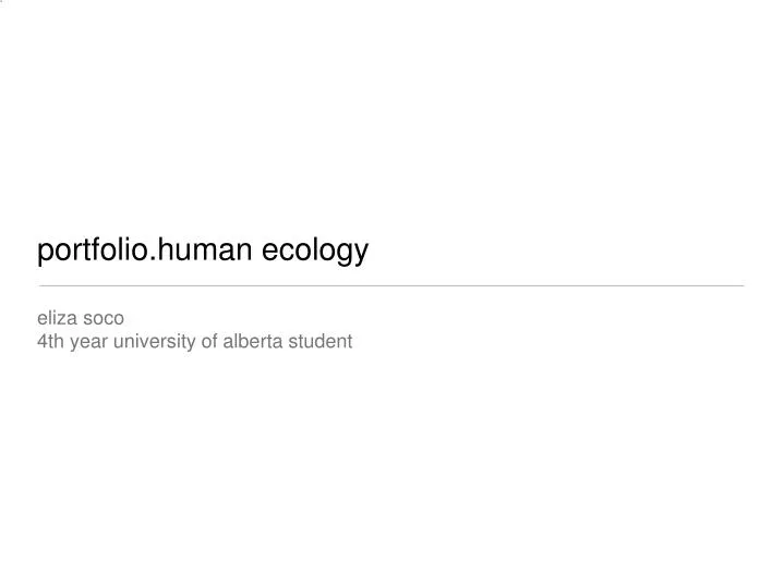 portfolio human ecology
